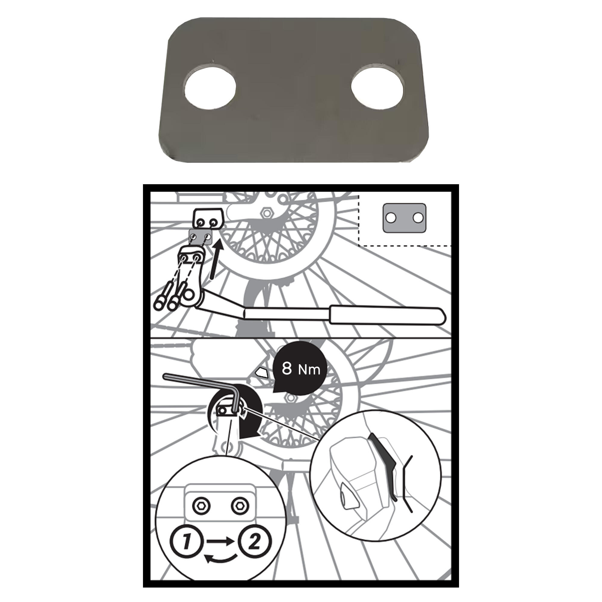 Btwin - Béquille Plaque King Evo / Mooi M5 / M6 - Béquille - Sav Cycle - Gris - Taille Unique - Decathlon