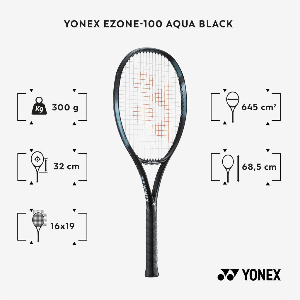 Adult Tennis Racket Ezone 100 300 g - Aqua Black