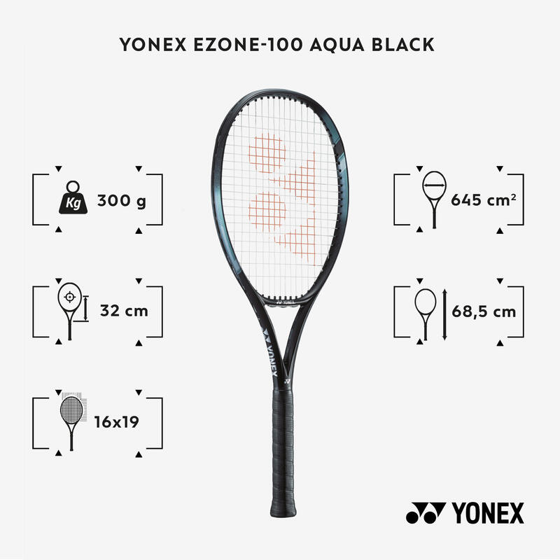 Raqueta de tenis adulto - YONEX EZONE 100 AQUA NEGRO 300 g
