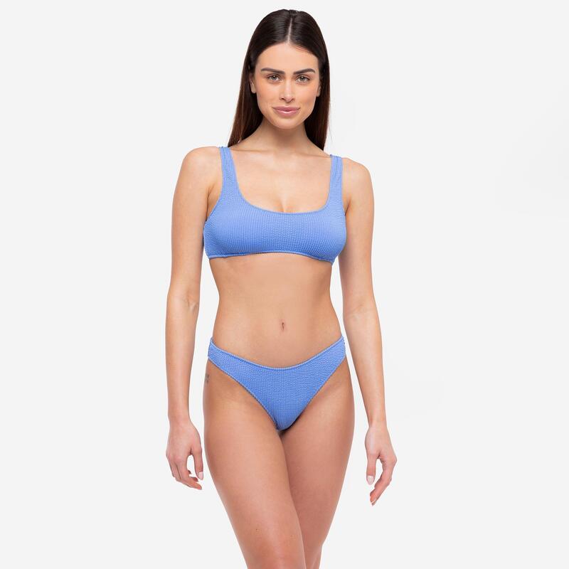 Bikini donna canotta surf + slip a "V" seersucker Le Blu