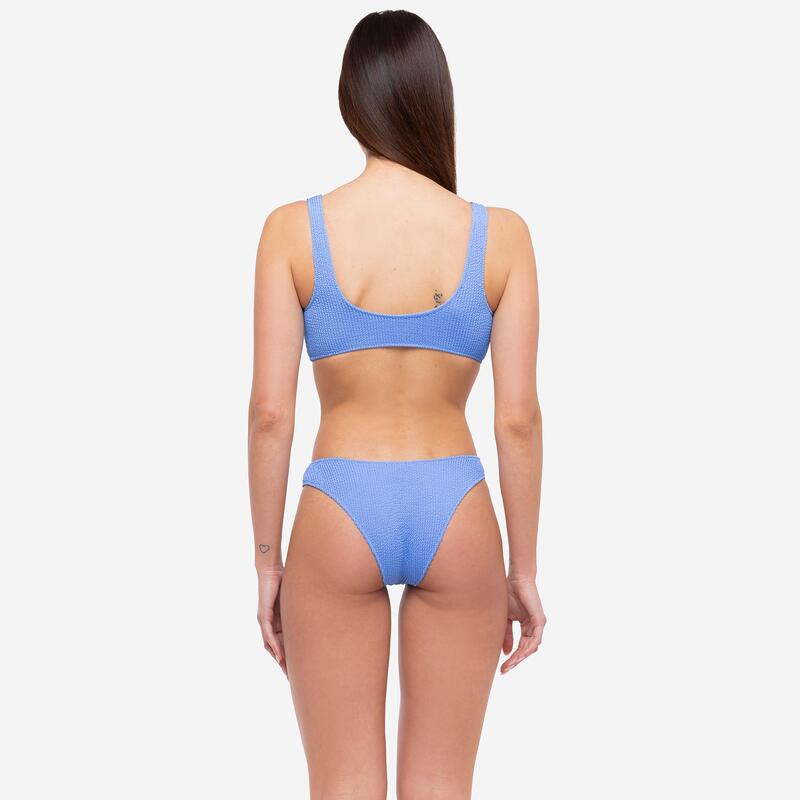 Bikini donna canotta surf + slip a "V" seersucker Le Blu