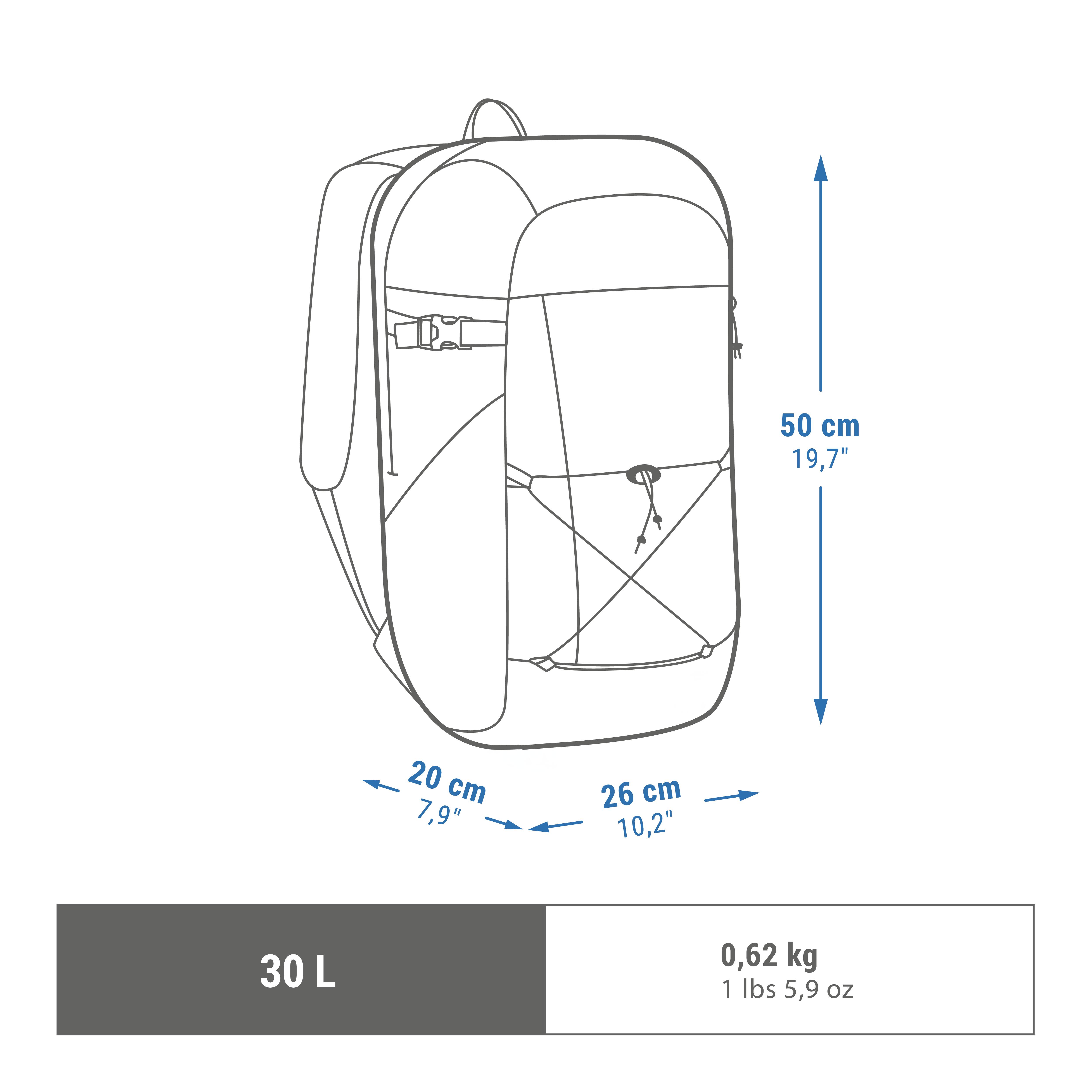 Mochila de montana y senderismo 30L Quechua NH100. Equipaje de mano
