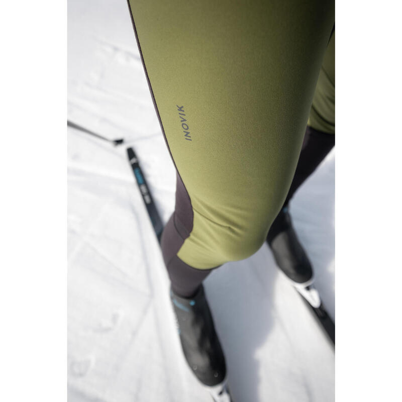 Collant de ski de fond coupe-vent homme, 500 noir kaki
