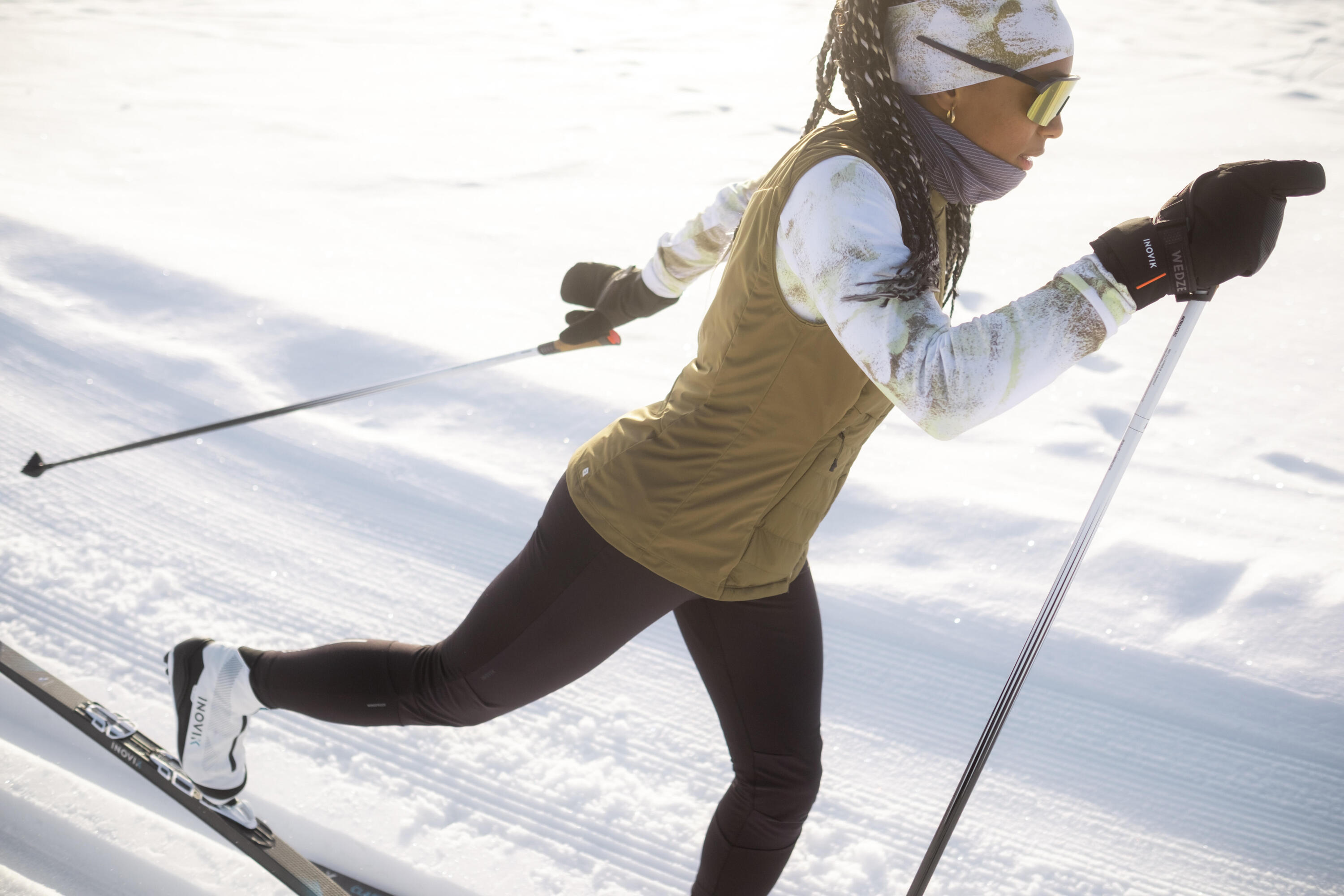 Collant de ski de fond coupe-vent femme, 500 9/10