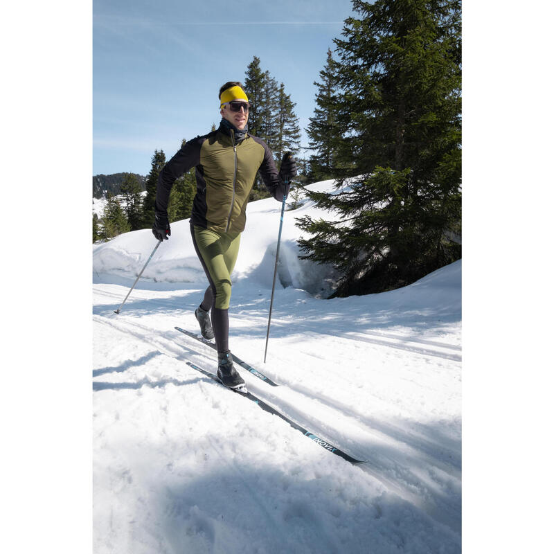 Collant de ski de fond coupe-vent homme, 500 noir kaki