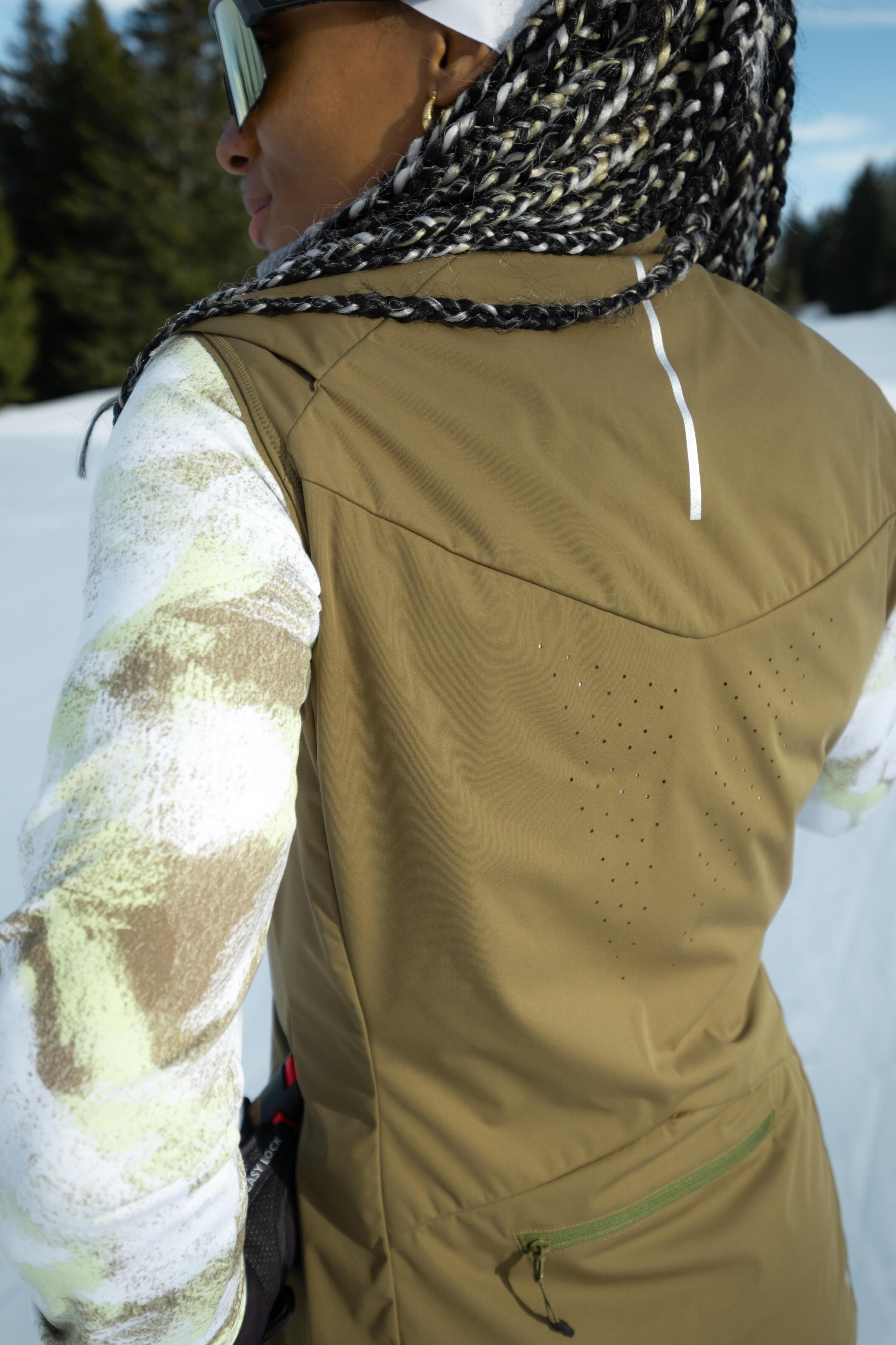 Gilet sci di fondo donna XC S500 kaki 11/13