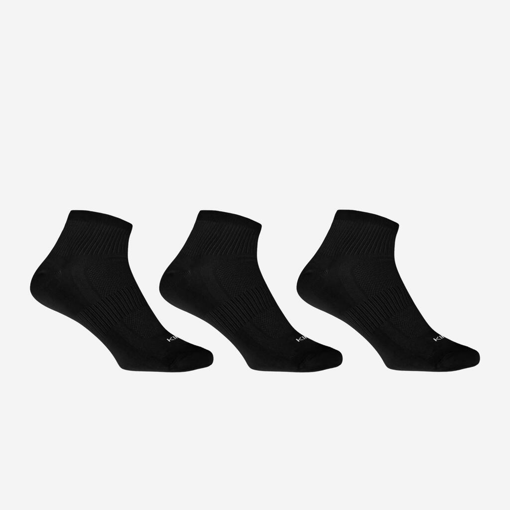 Bežecké ponožky Run100 čierne 3 páry