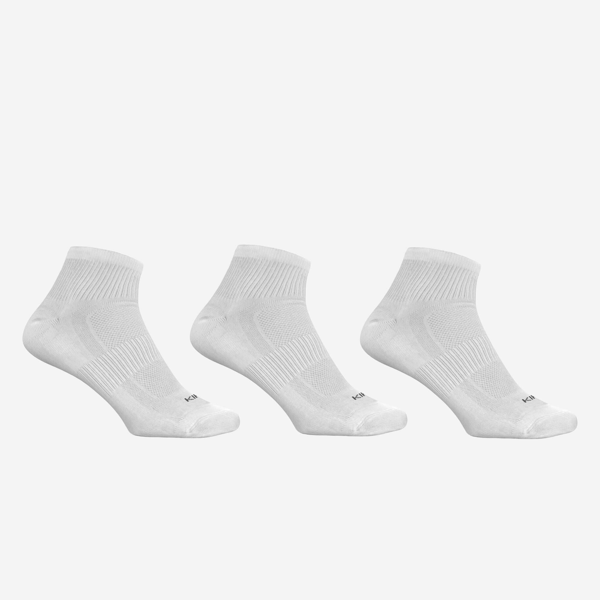 CALZE DA CORSA RUN100 BIANCO x3