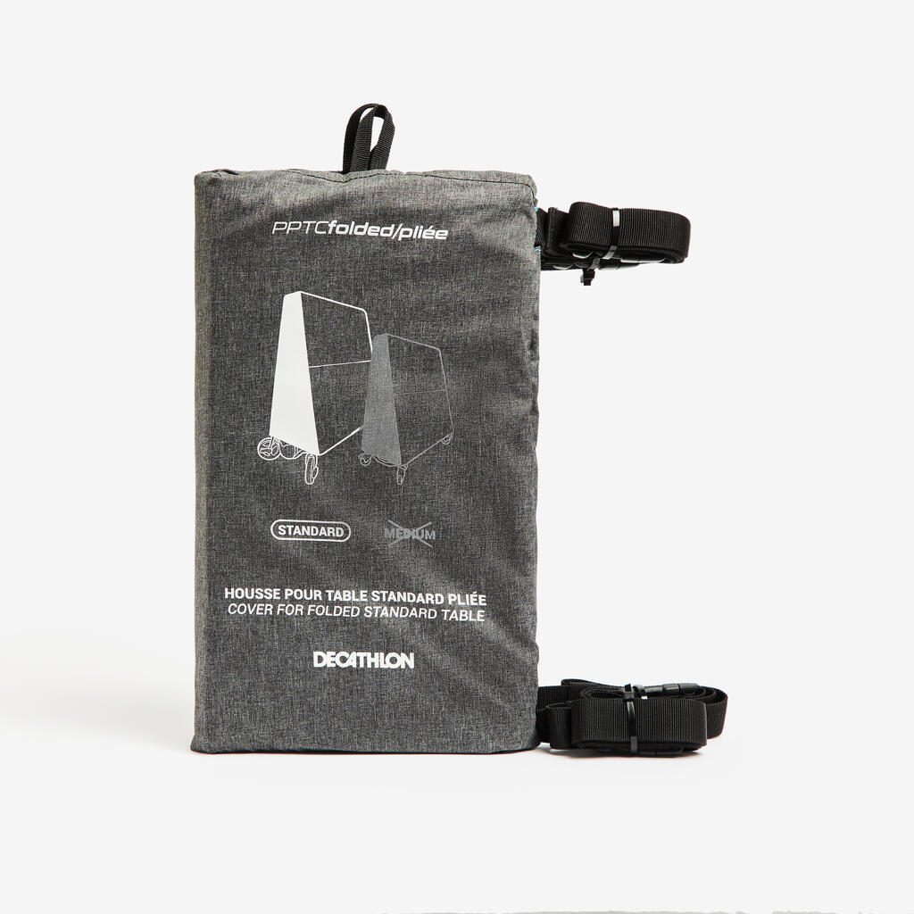 FUNDA PARA MESA DE PING PONG DE TAMAÑO ESTÁNDAR PLEGADA PPTC GRIS