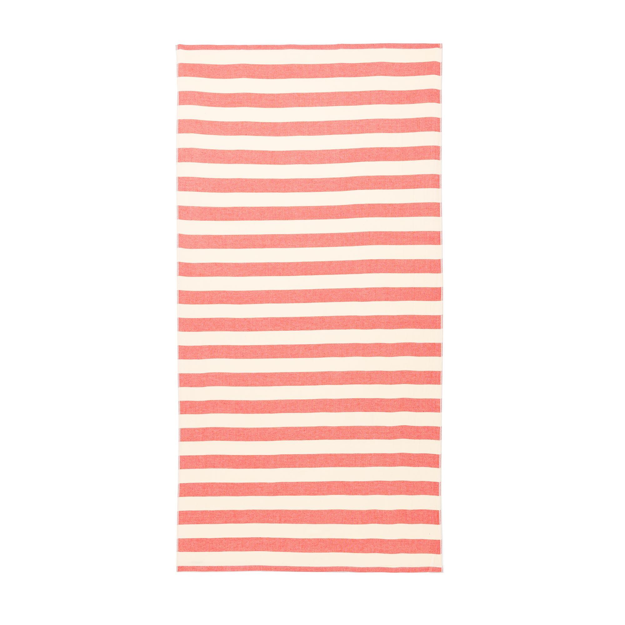 LE BLU Telo mare pareo bamboo Le Blu a righe bianco/rosso