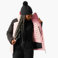 Women's Warm and Waterproof Ski Jacket 500-Pink and Black