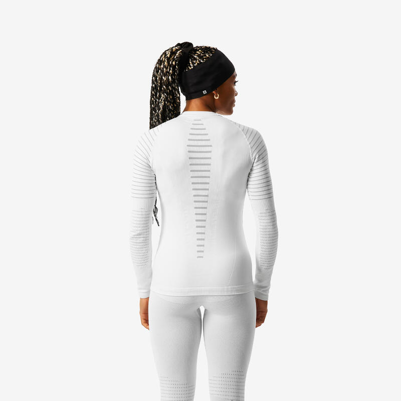 Sous-vêtement thermique de ski Femme seamless BL 900 haut - Blanc / Gris
