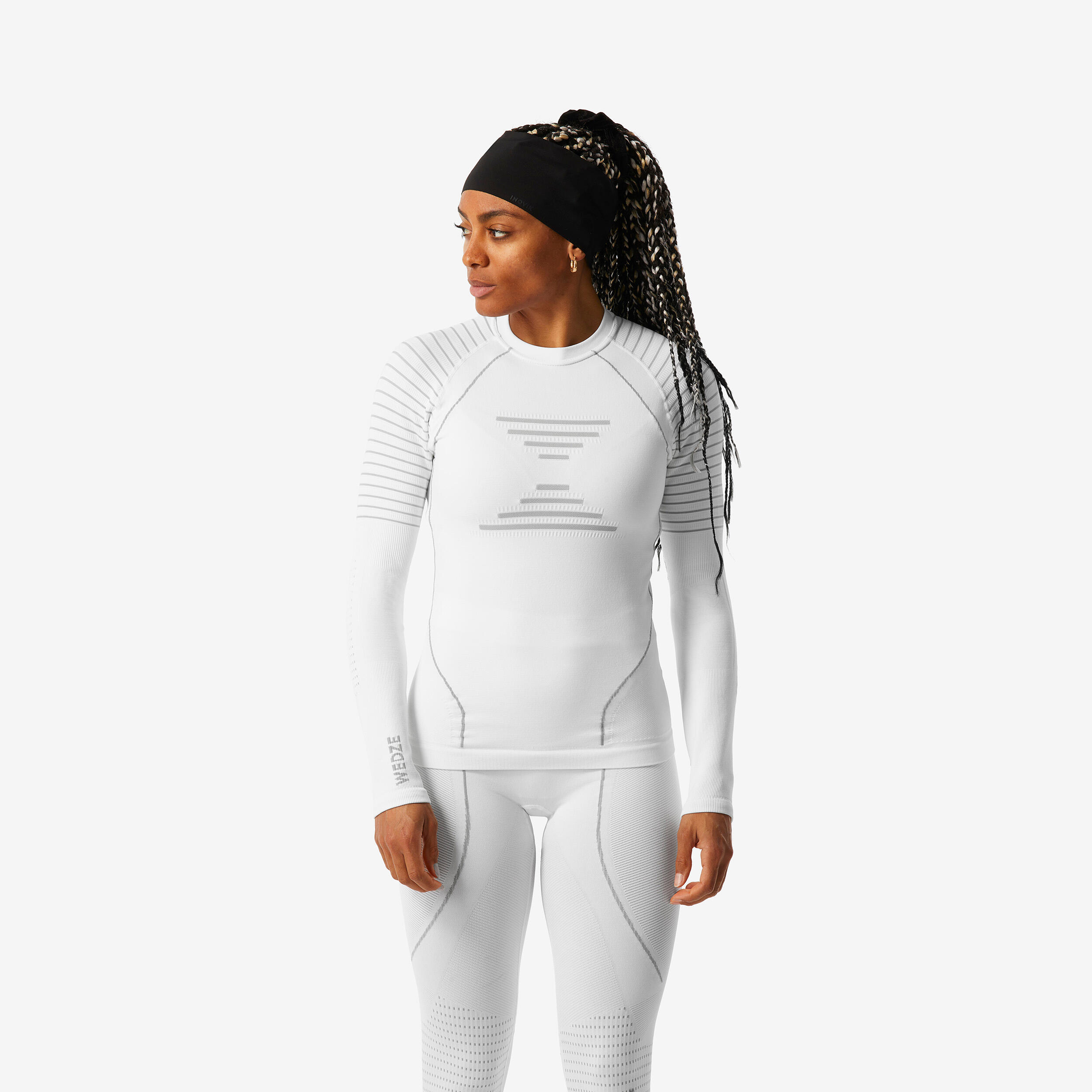Wedze - Sous-vêtement Thermique De Ski Chaud Et Confort Femme, Bl900 Seamless Haut Blanc - Sous Vêtement Haut - Ski Freeski Snowboard Luge - Blanc -