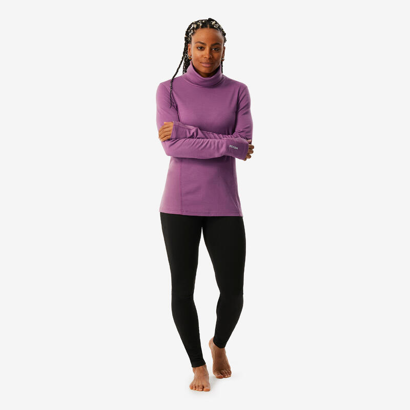 Koszulka termoaktywna narciarska damska Wedze BL500 Wool Neck