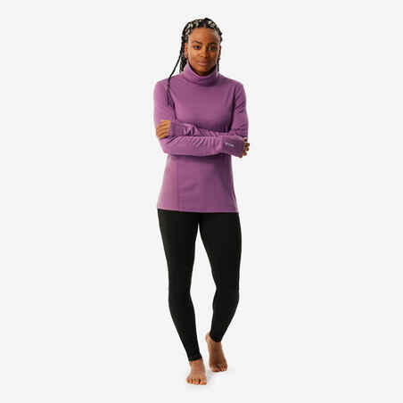 Women’s Ski Base Layer Top - BL 900 Wool High Neck -
Pink