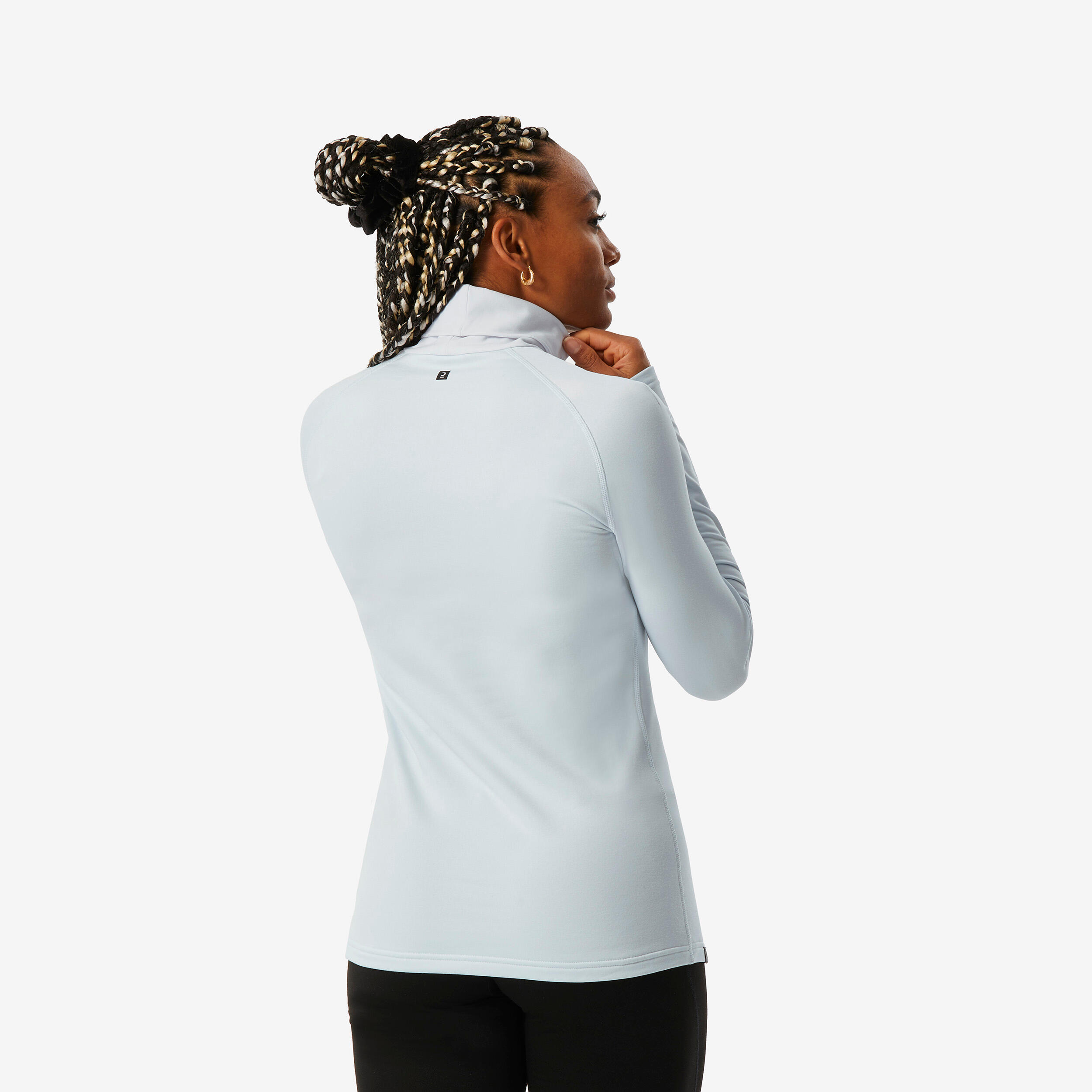 Maglia termica sci donna 500 ROLLNCK celeste 2/5