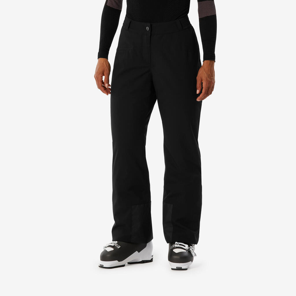 Women’s warm and comfortable skiing and snowboarding trousers, Ski 100 - Black