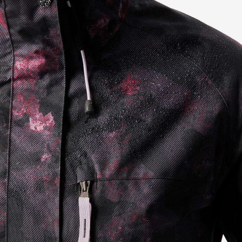 Veste de snowboard chaude et respirante femme, SNB 100 graph noir et rose