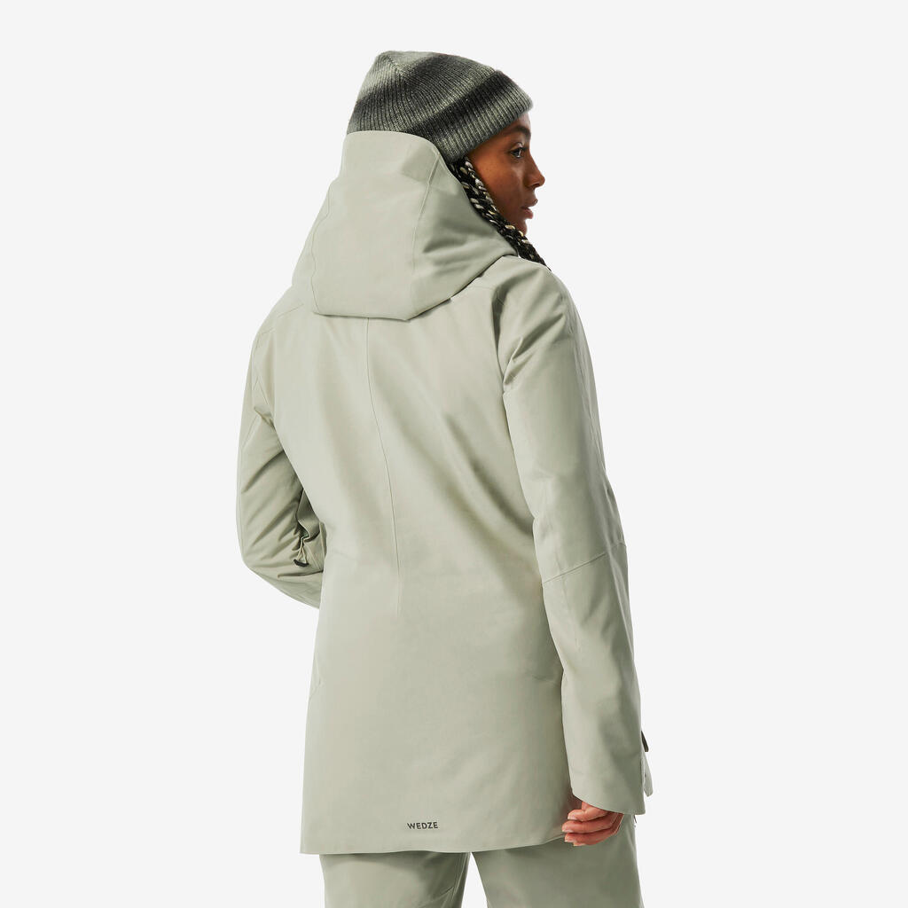 Women’s Warm and Versatile Ski Jacket FR100 - Sage Green