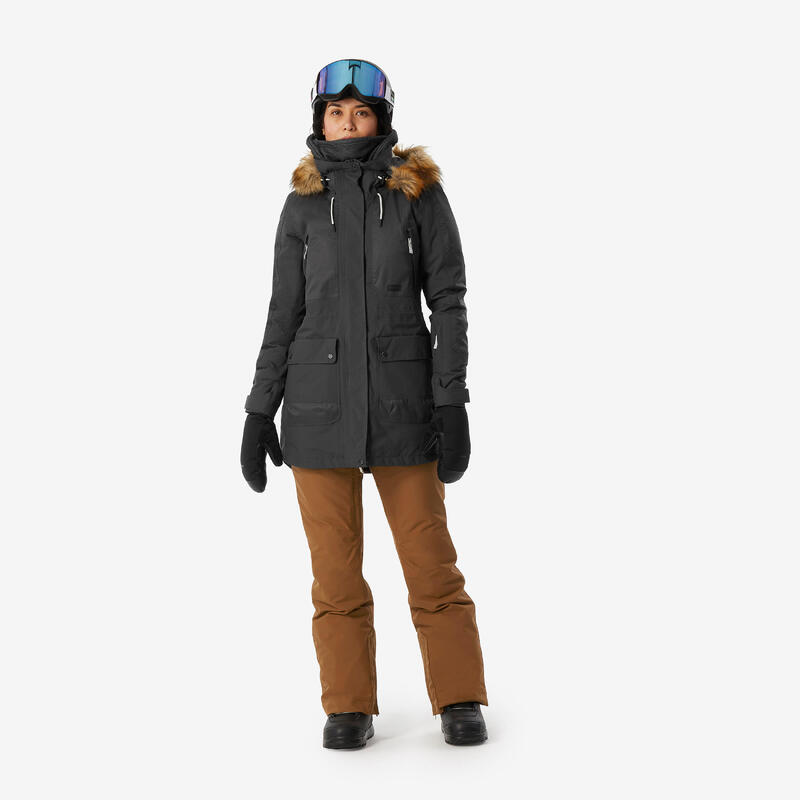 Pantaloni snowboard donna 500 cammello