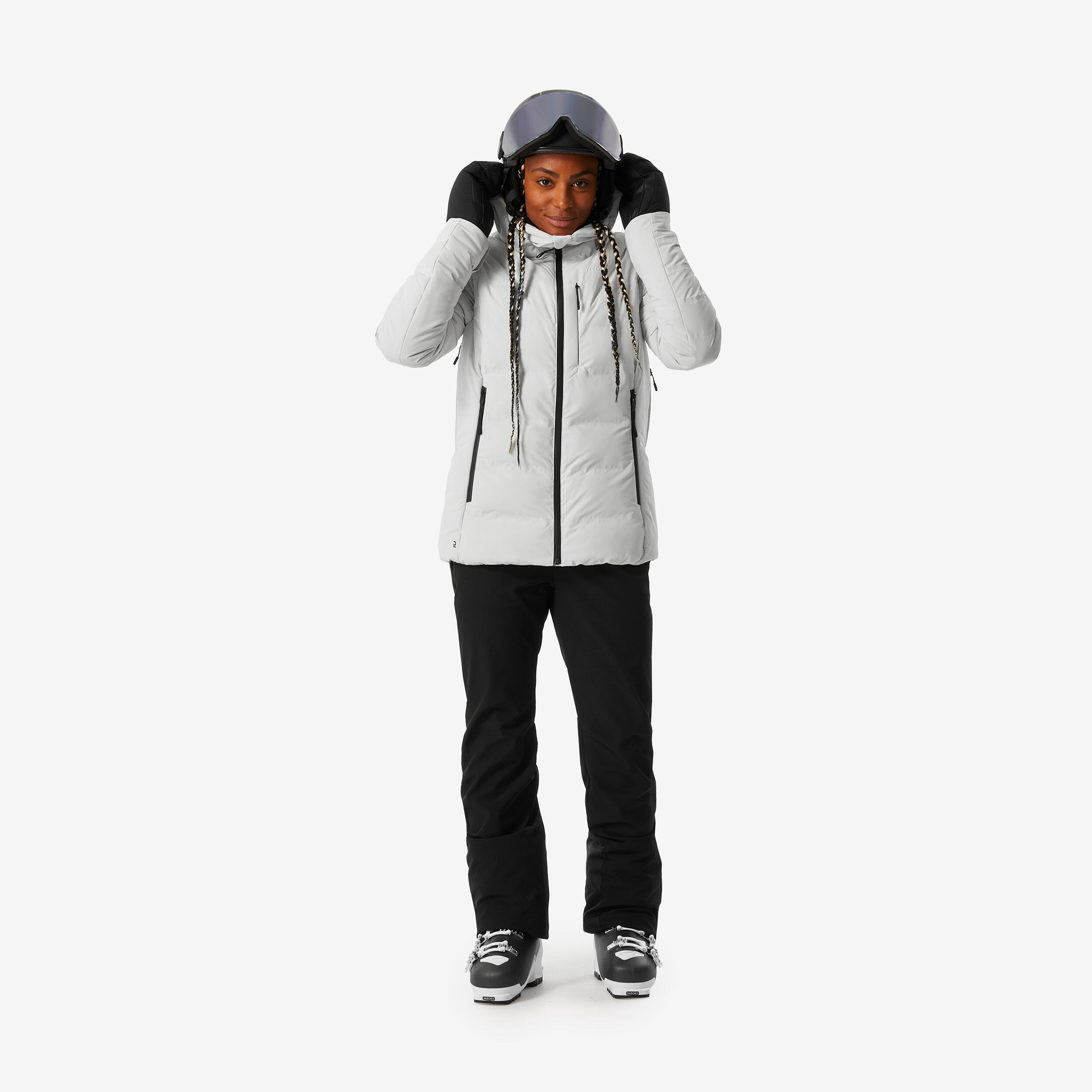 Manteau de ski matelassé chaud et imperméable femme, Warm 500 - WEDZE