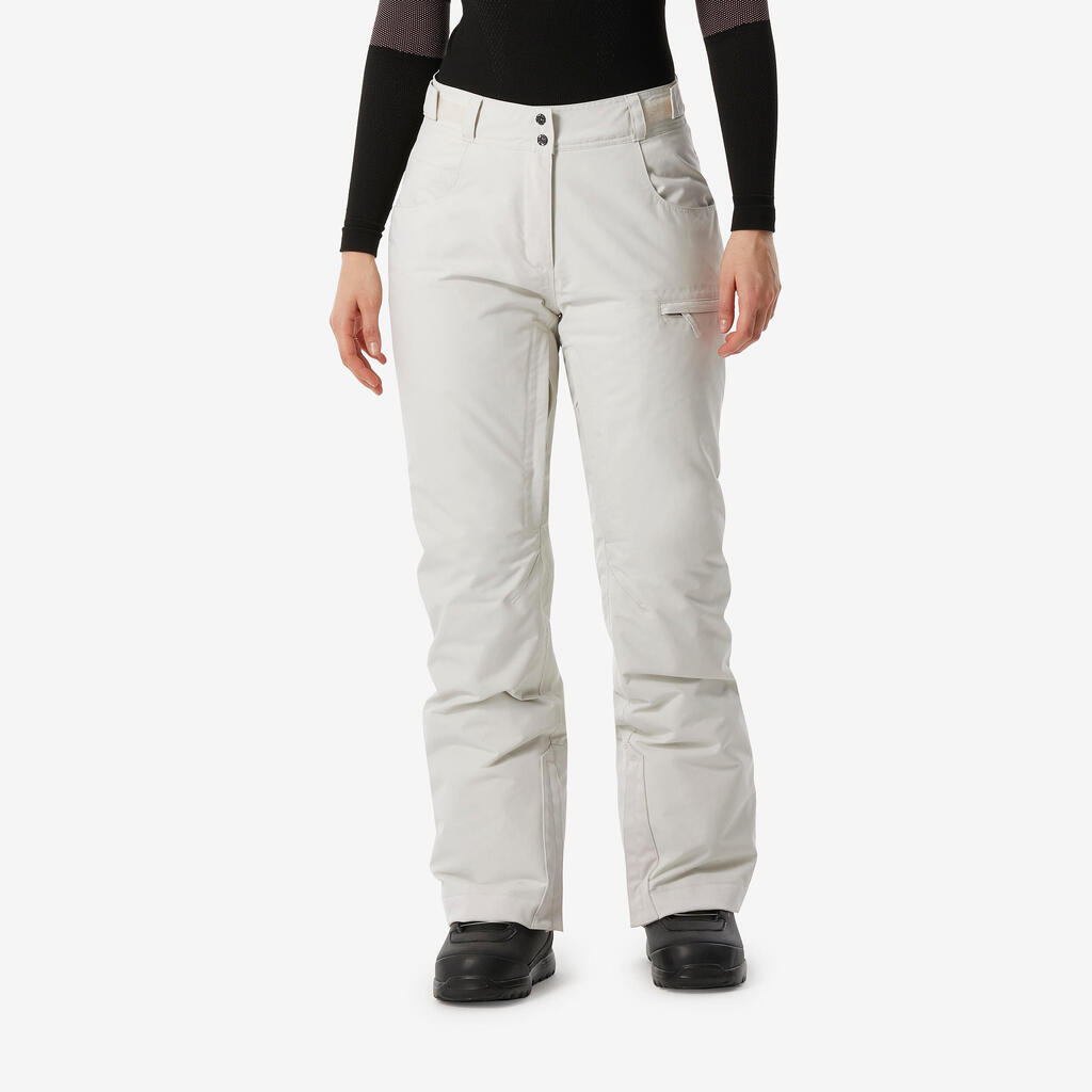 Women's Warm and Waterproof Snowboard Trousers SNB 500-White