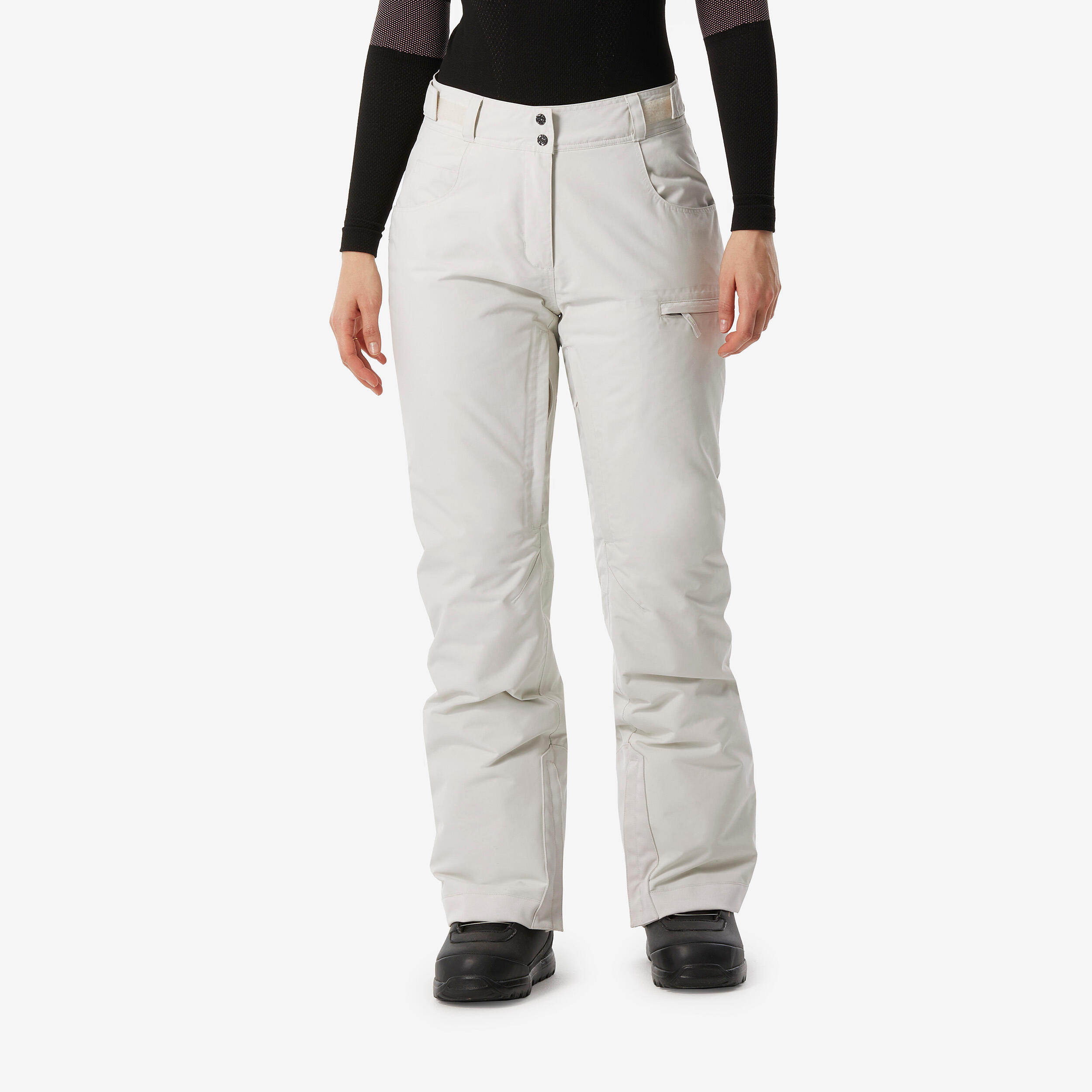 DREAMSCAPE Women's Warm and Waterproof Snowboard Trousers SNB 500-White