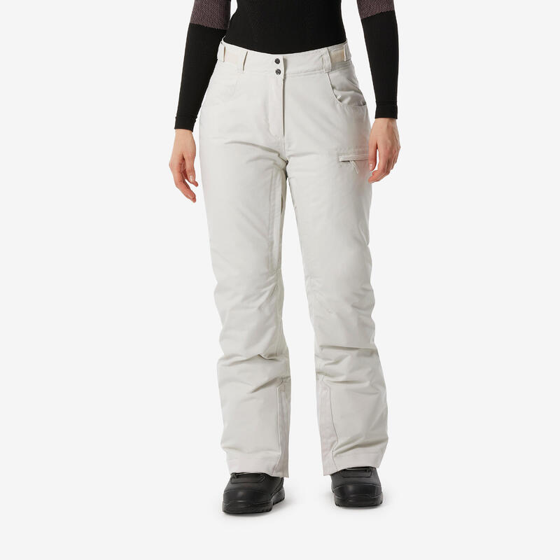 Pantalon de snowboard chaud et imperméable femme, SNB 500 blanc