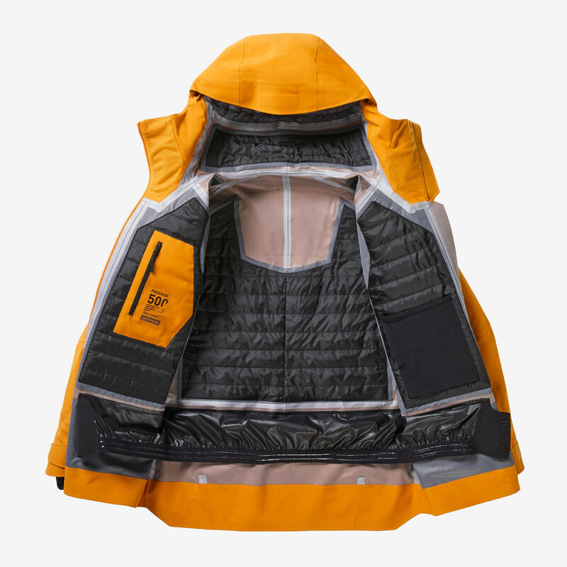 Veste de ski et snowboard chaude et respirante femme, FR 500 camel