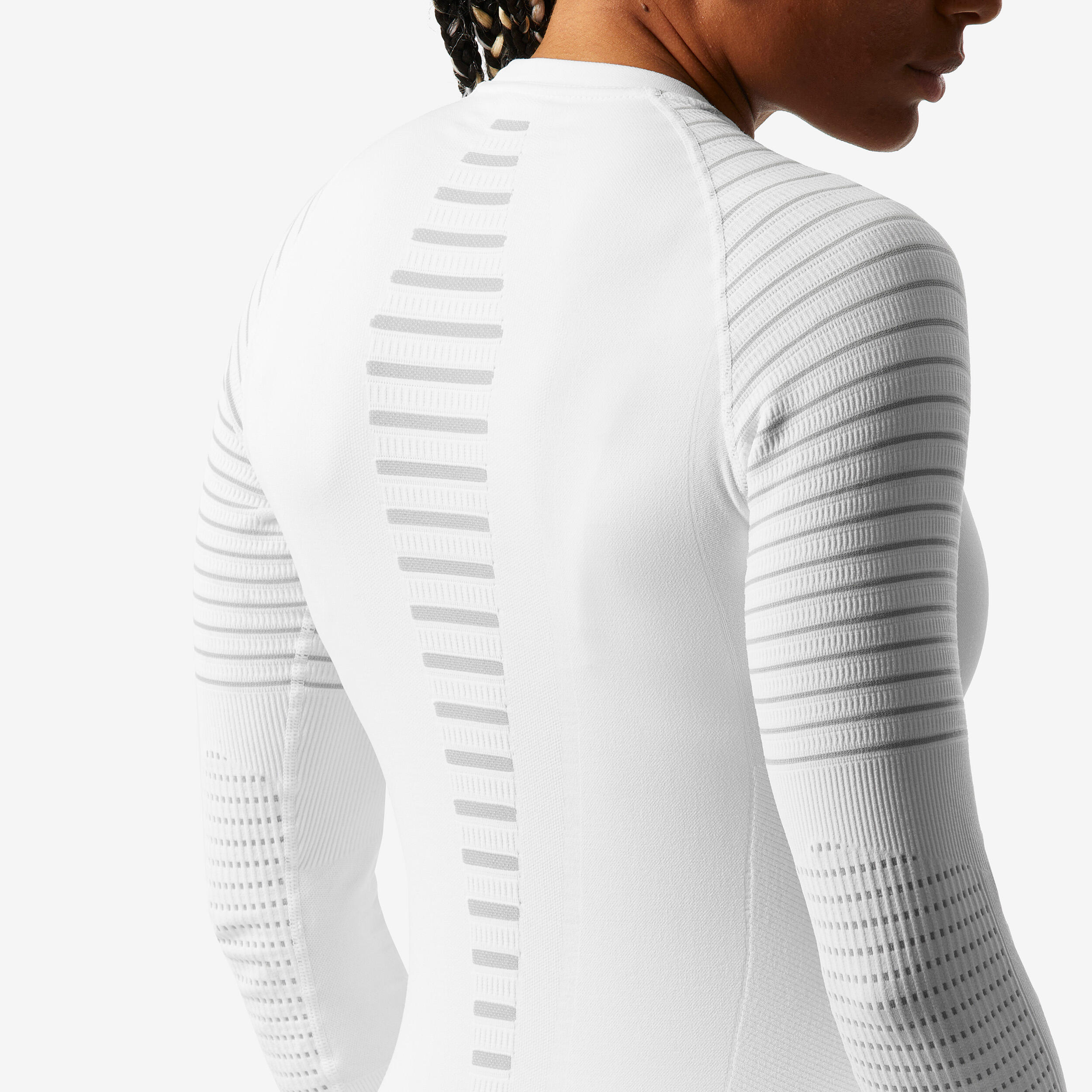 Women’s Warm Base Layer Top - BL 980 White - WEDZE