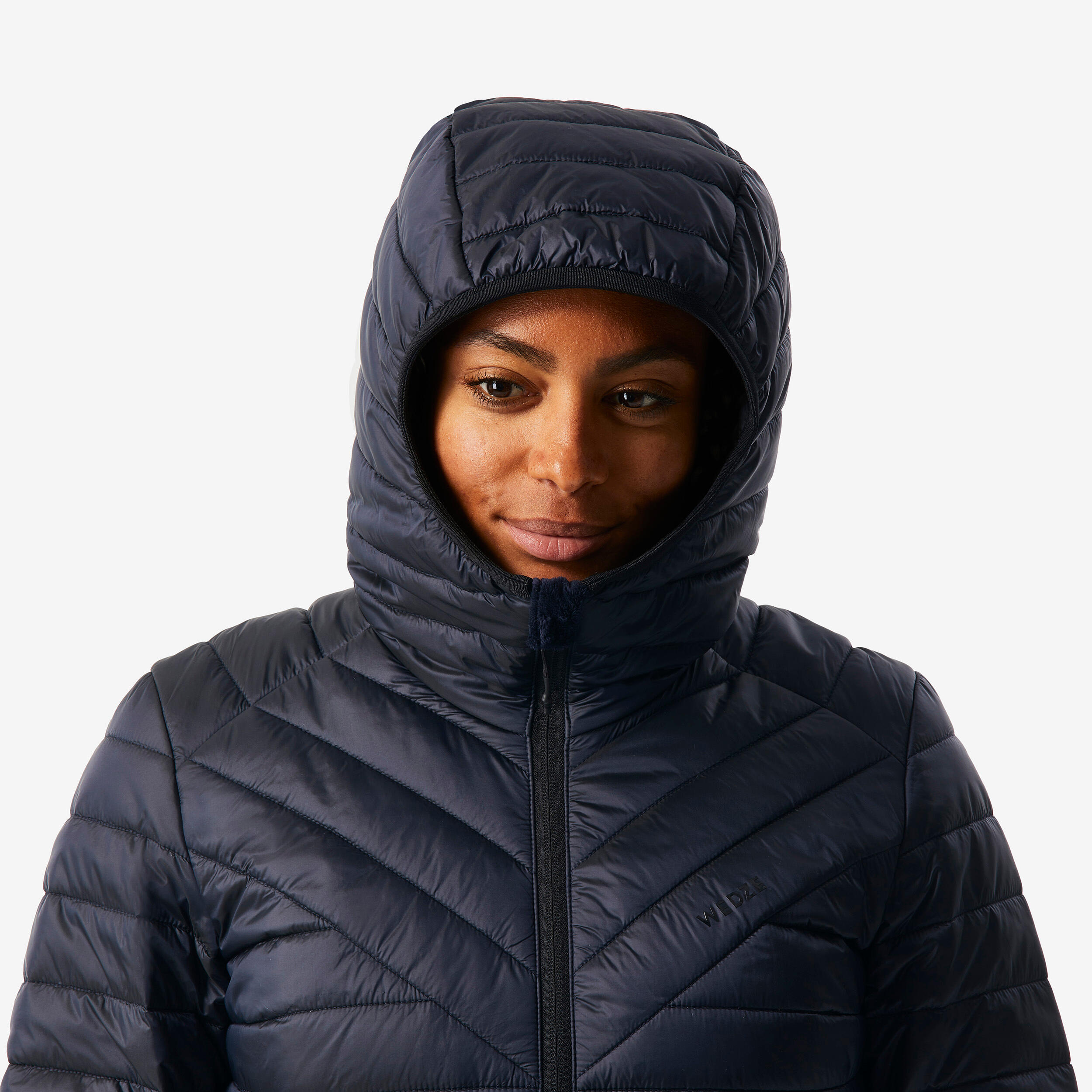 Skijacke Daunenjacke Damen leicht und warm - 500 blau/schwarz 5/8