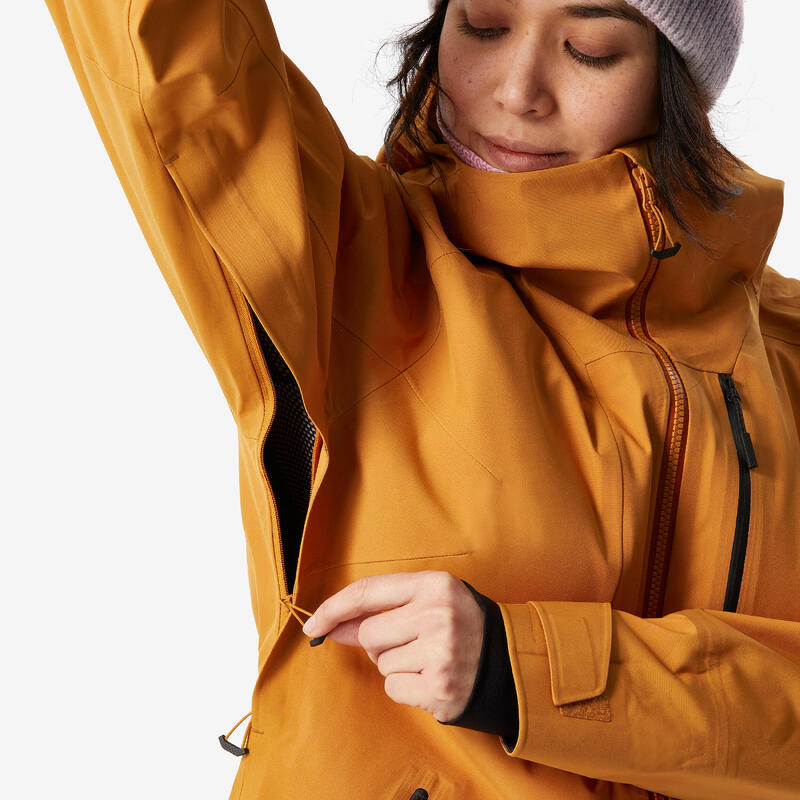 Veste de ski et snowboard chaude et respirante femme, FR 500 camel