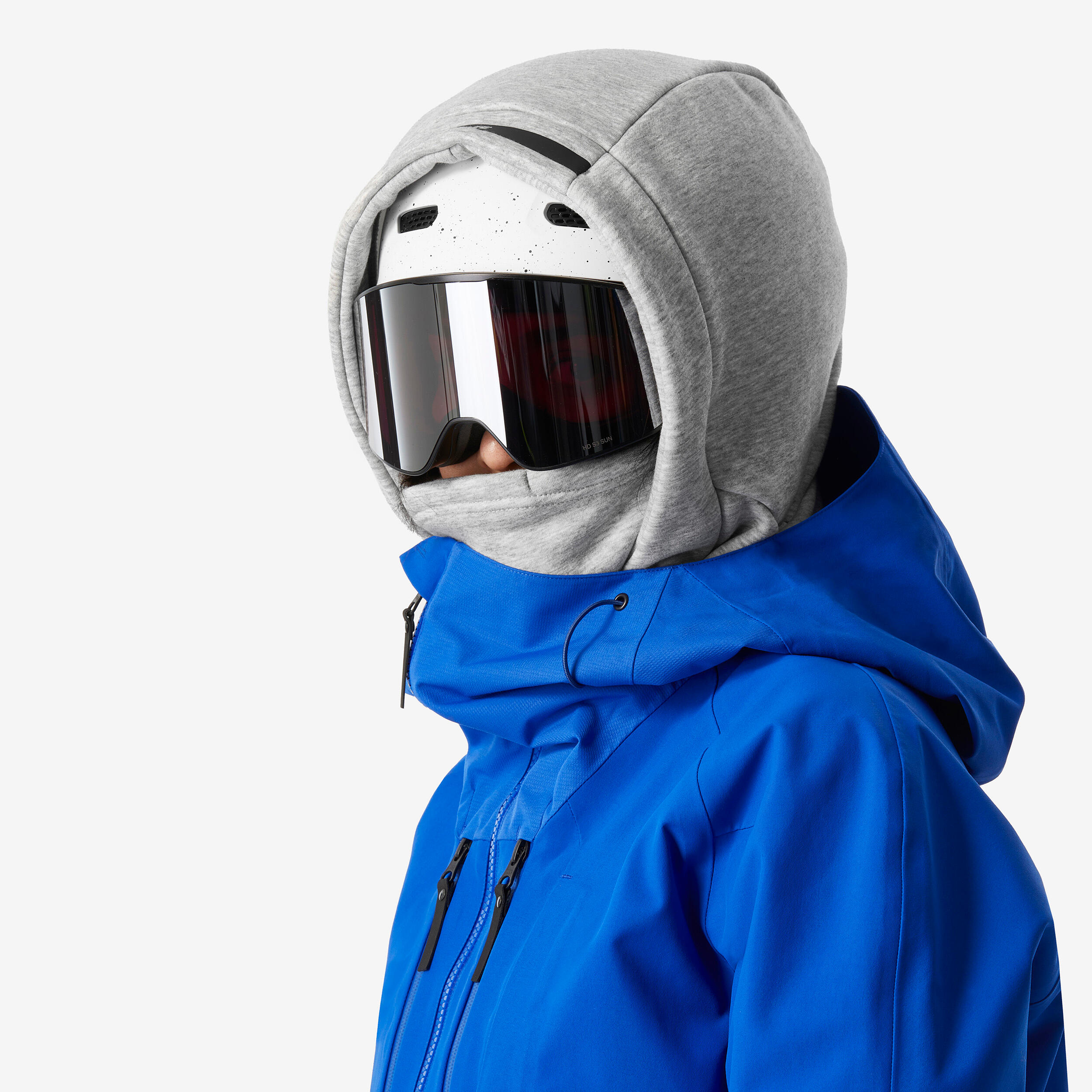 Balaclava Exterior de Ski Adulto Moletão Cinzento Claro 4/7