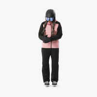 Women's Warm and Waterproof Ski Jacket 500-Pink and Black