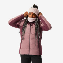 Doudoune de ski chaude et imperméable femme, 500 Warm rose taupe