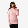 Sous-vêtement thermique de ski 1/2 zip Femme, 500 haut rose