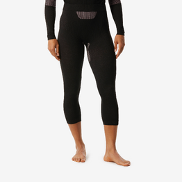 Sous-vêtement de ski femme, BL 500 soft seamless bas noir et rose