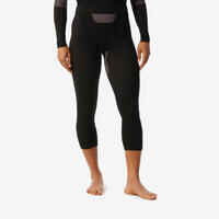 Women’s Soft and Seamless Ski Base Layer Bottoms BL 500 - Black / Pink