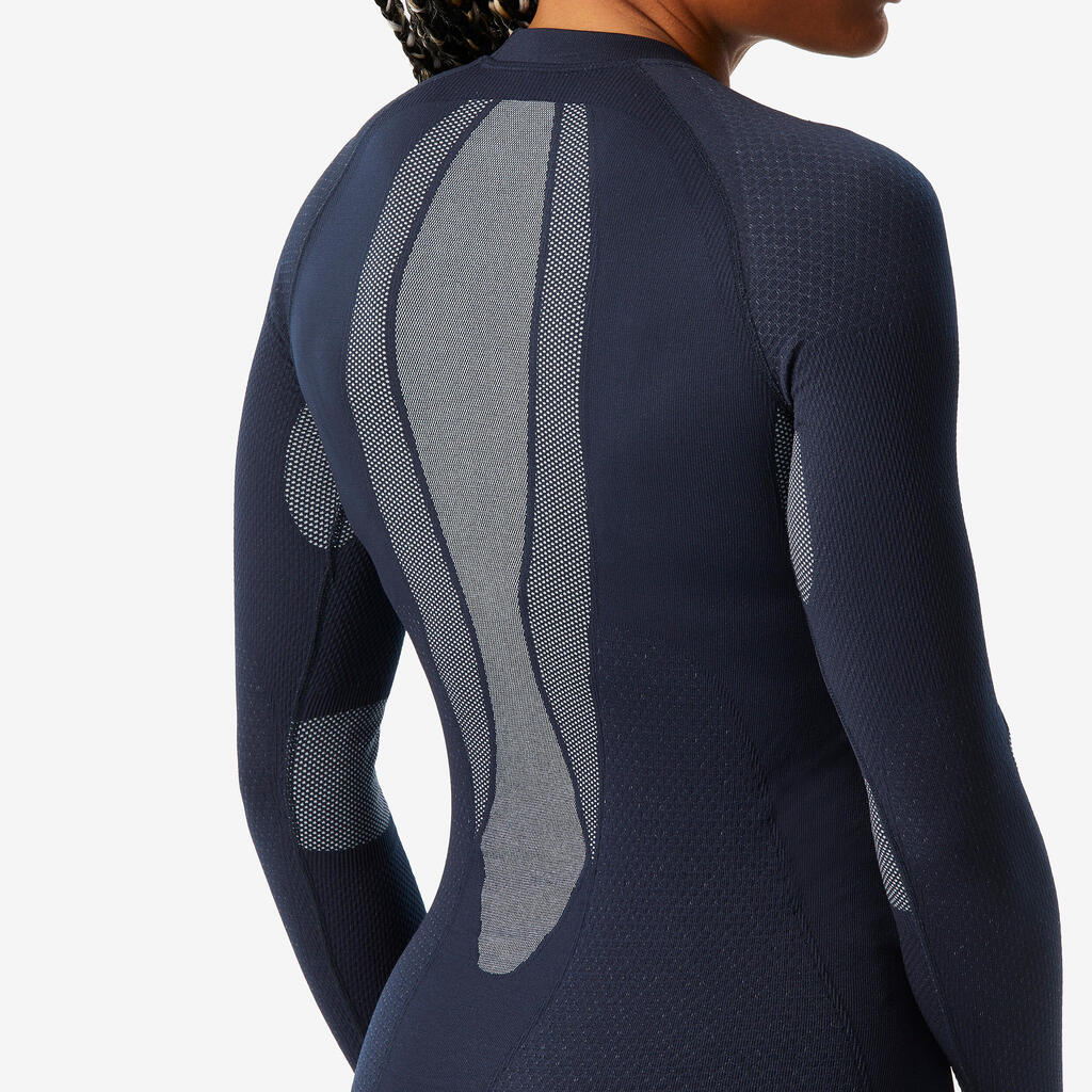 Women’s comfortable, soft & seamless base layer ski top - BL 500 - Pink / Black