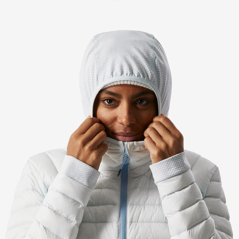 Sous-veste doudoune légère de ski en duvet/plume - 900 bleu glacier Femme.