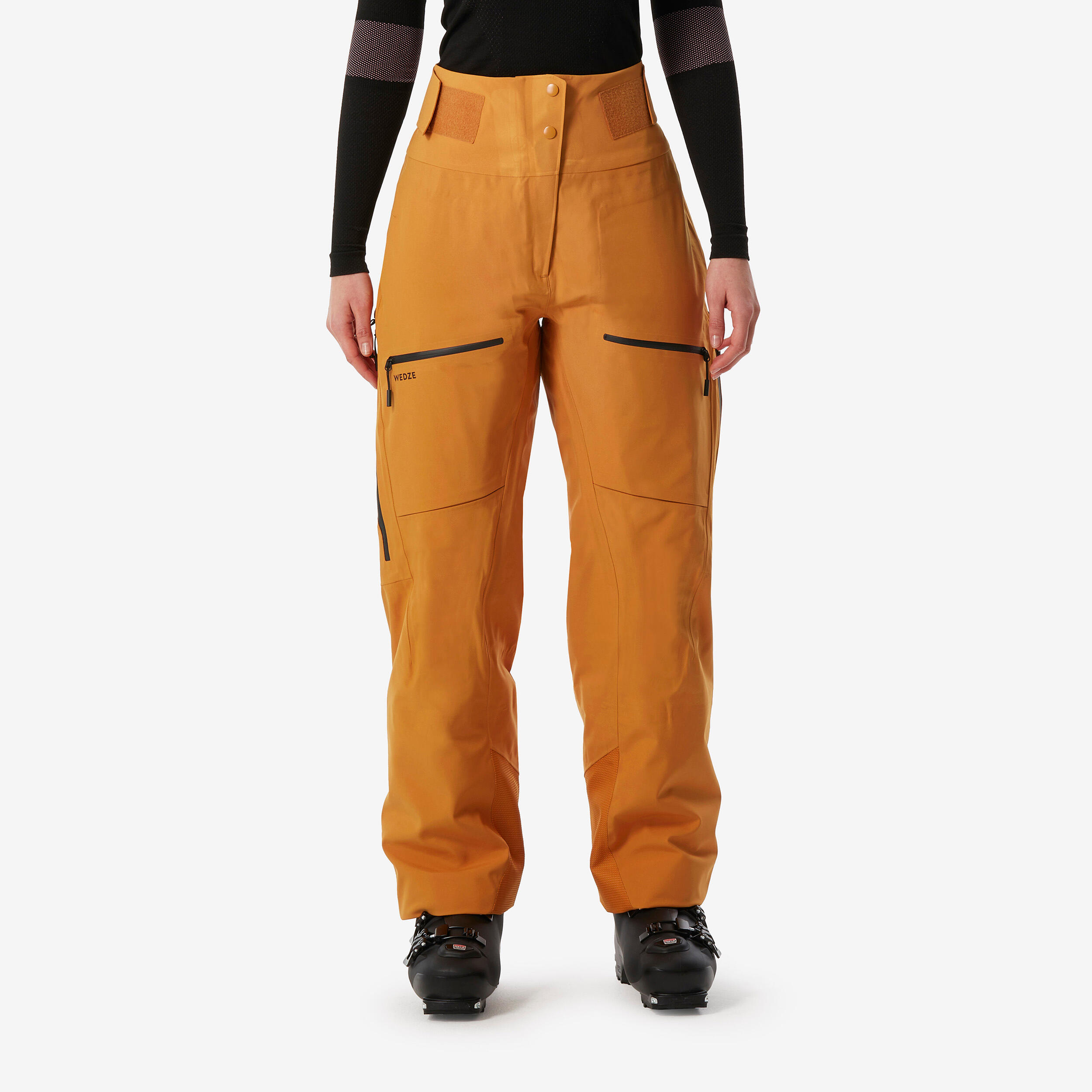 WEDZE Women’s warm and breathable ski and snowboard trousers, FR500 - Ochre