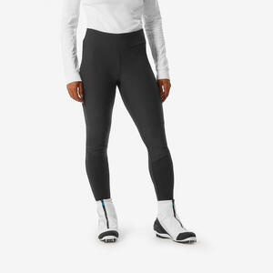 Mallas largas esquí de fondo cortaviento mujer, 500 negro