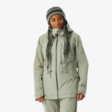 Veste de ski polyvalente et chaude femme, FR 100 vert sauge
