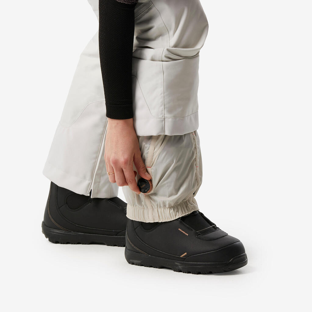 Bele ženske pantalone za snoubording SNB 500