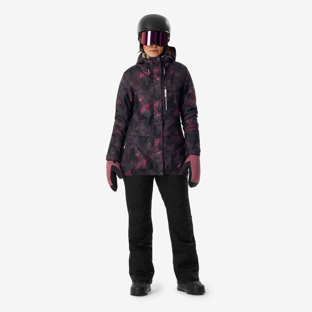 Γυναικείο ζεστό και άνετο παντελόνι για snowboard, SNB 100-μαύρο