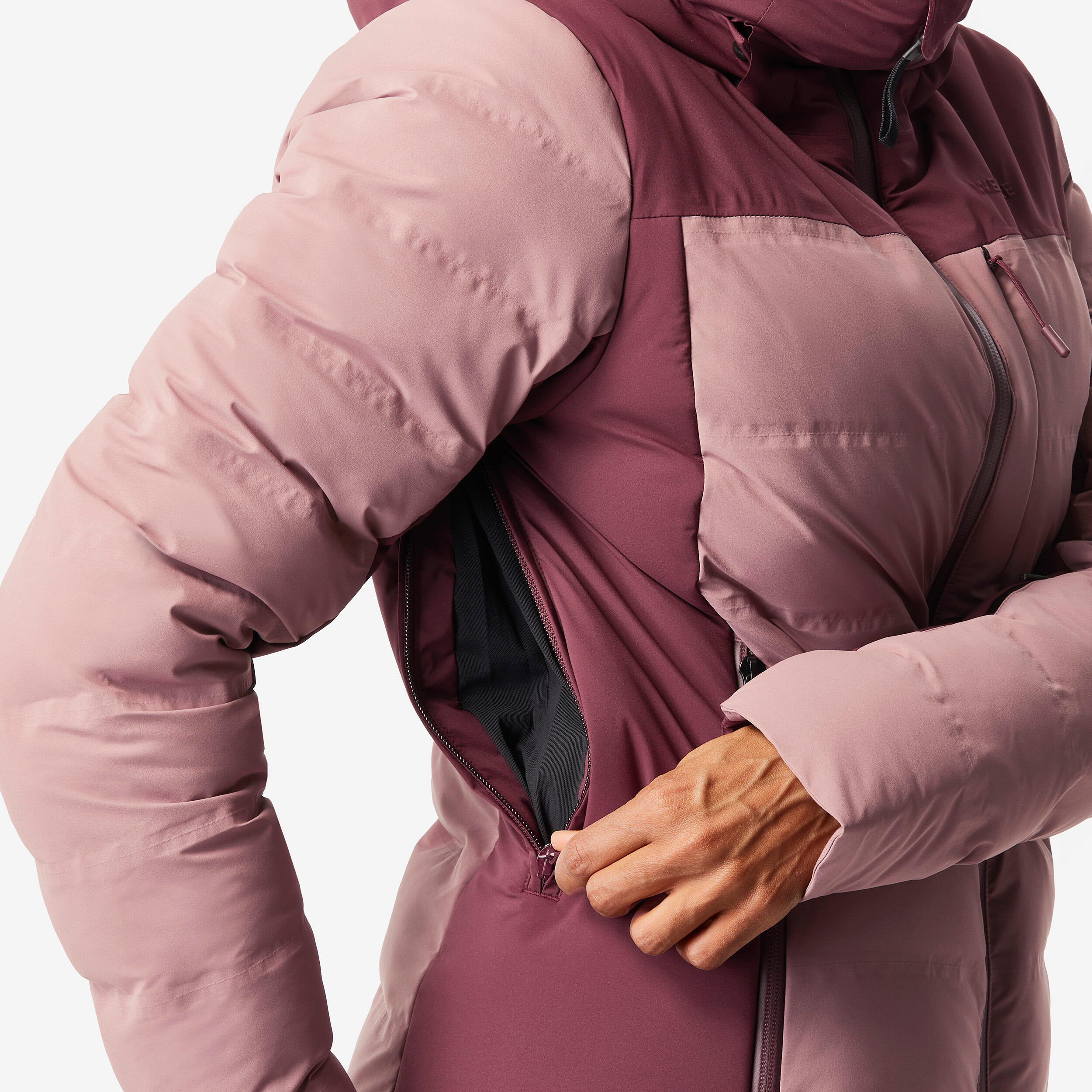 Women's warm and waterproof ski jacket, 500 Warm pink taupe 6/9