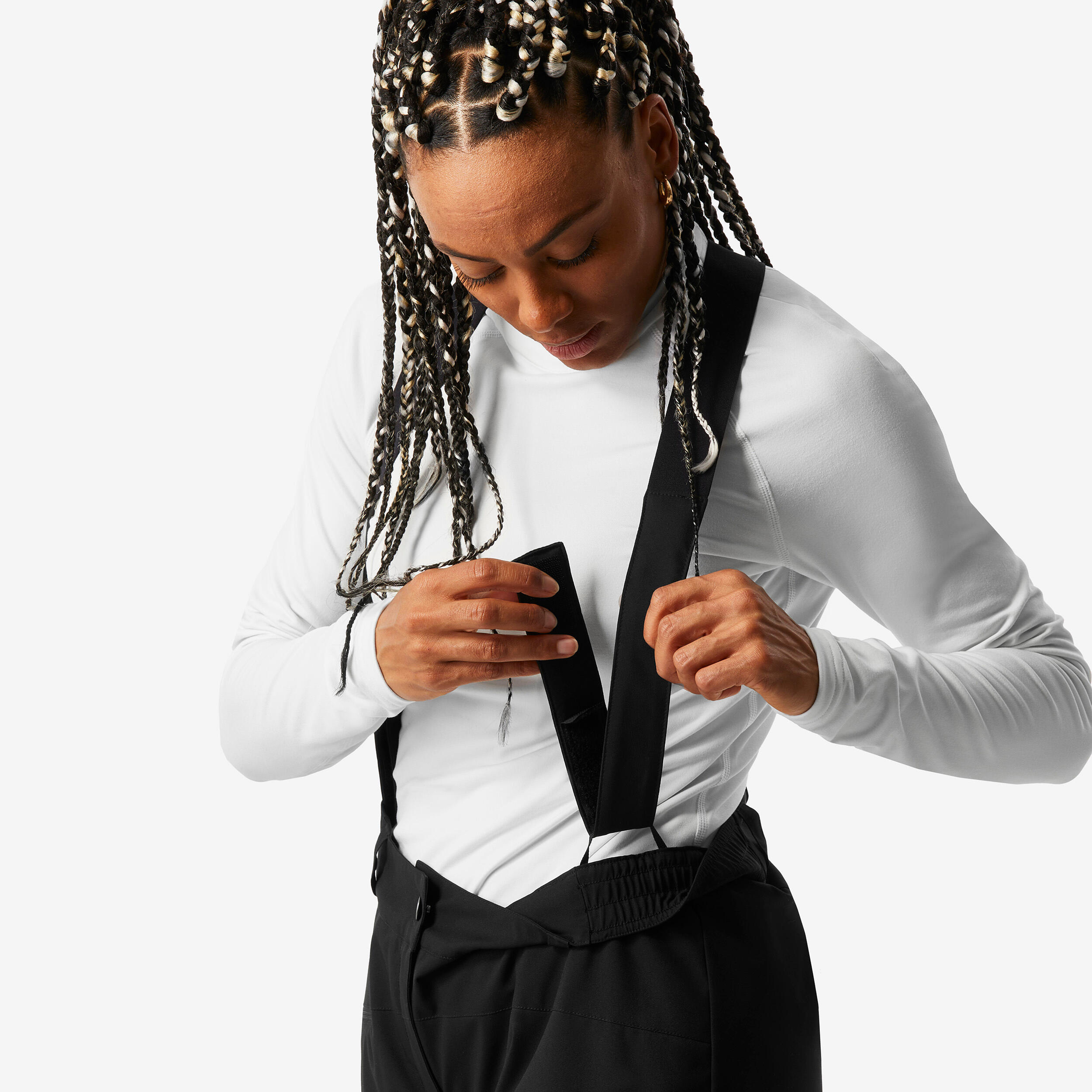 Women’s warm and comfortable skiing and snowboarding trousers, Ski 100 - Black