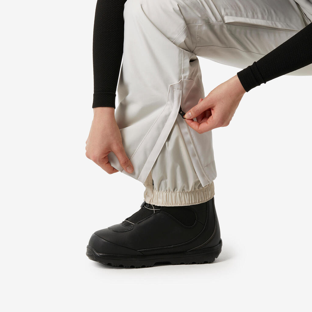 Bele ženske pantalone za snoubording SNB 500