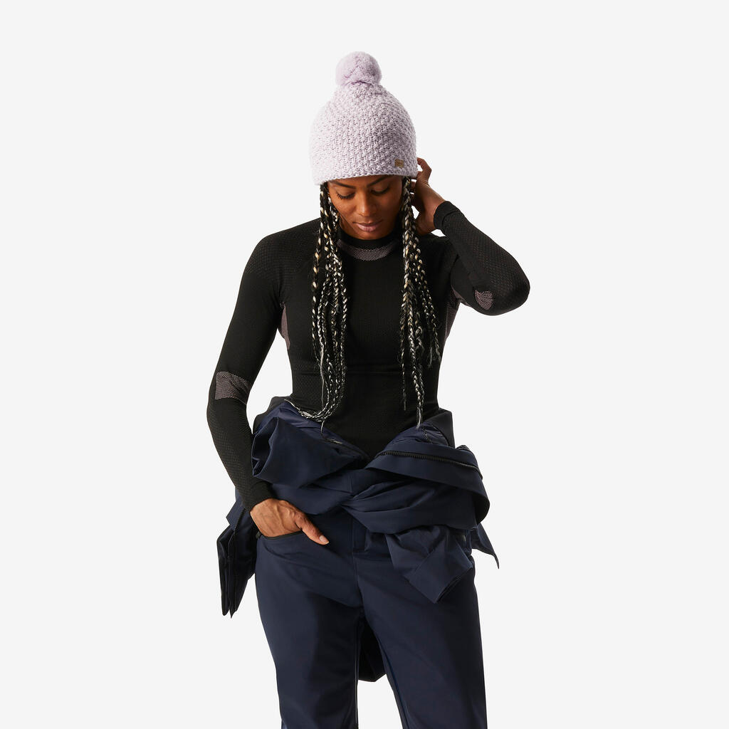 Women’s warm and thermal ski and snowboard suit 500 - Navy Blue