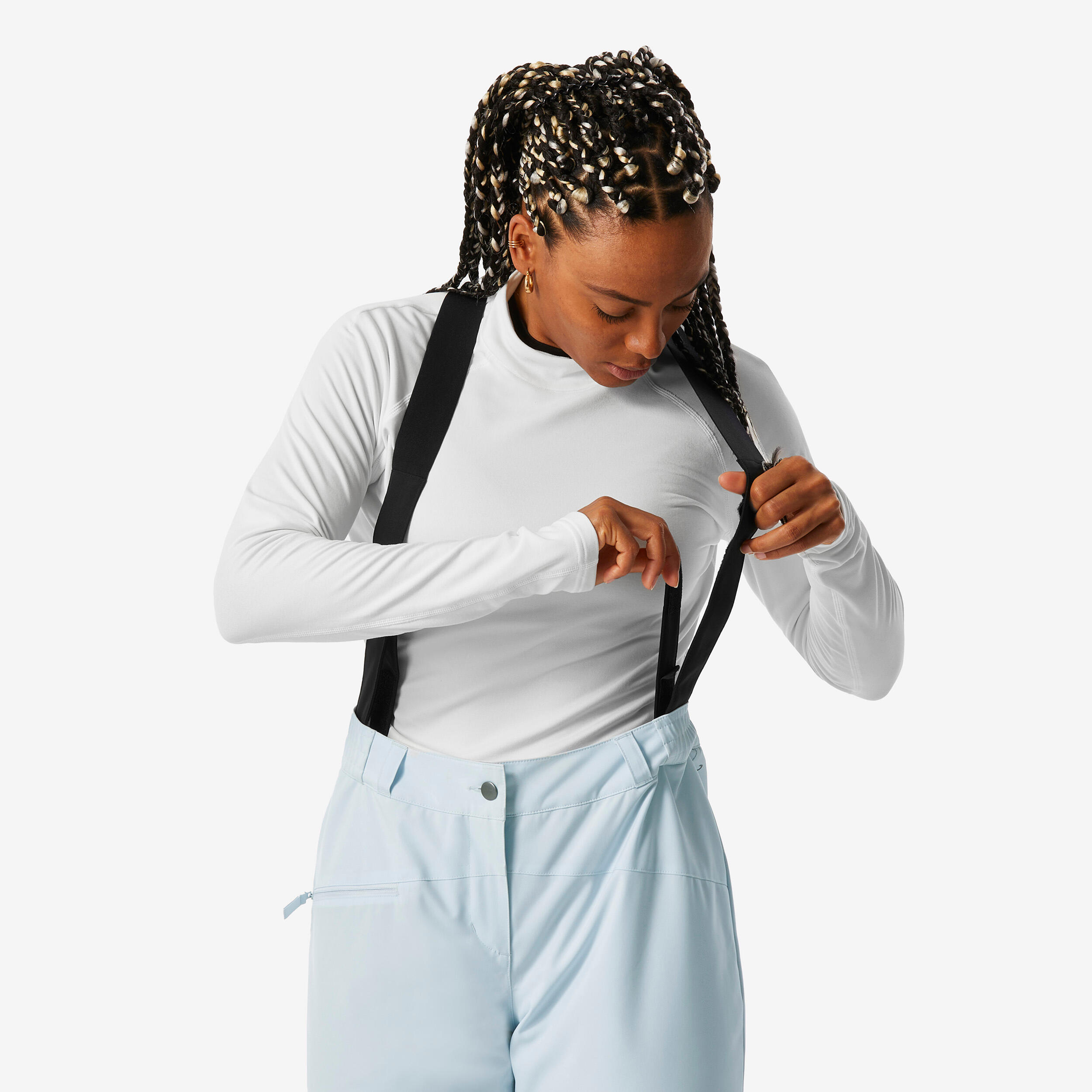 Pantaloni sci donna 100 celesti 5/11